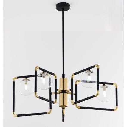 Jupiter 1985 - Висящ полилей IBRA 5xG9/10W/230V черен/златист