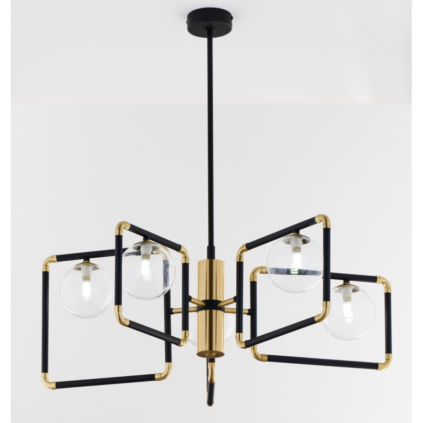 Jupiter 1985 - Висящ полилей IBRA 5xG9/10W/230V черен/златист