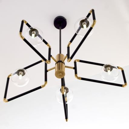 Jupiter 1985 - Висящ полилей IBRA 5xG9/10W/230V черен/златист
