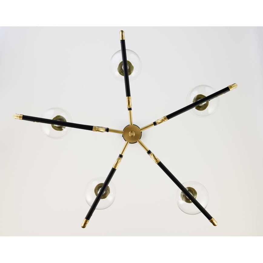 Jupiter 1985 - Висящ полилей IBRA 5xG9/10W/230V черен/златист