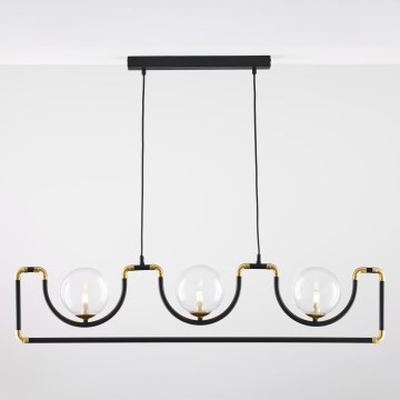 Jupiter 1990 - Пендел HANZA 3xG9/10W/230V черен/златист