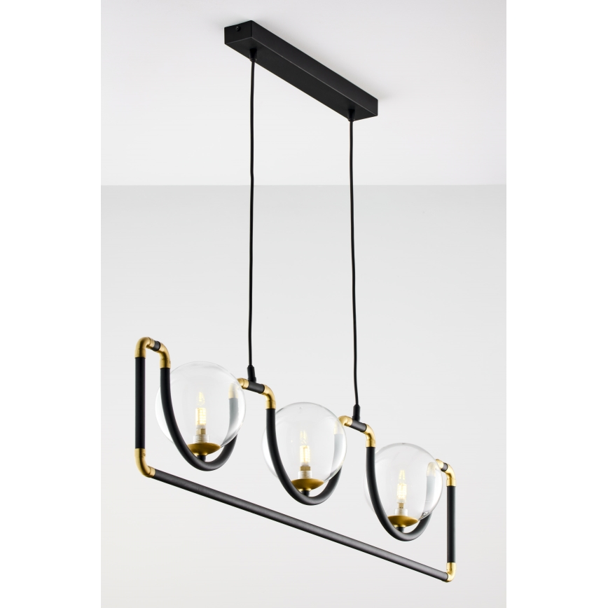 Jupiter 1990 - Пендел HANZA 3xG9/10W/230V черен/златист