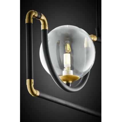 Jupiter 1990 - Пендел HANZA 3xG9/10W/230V черен/златист