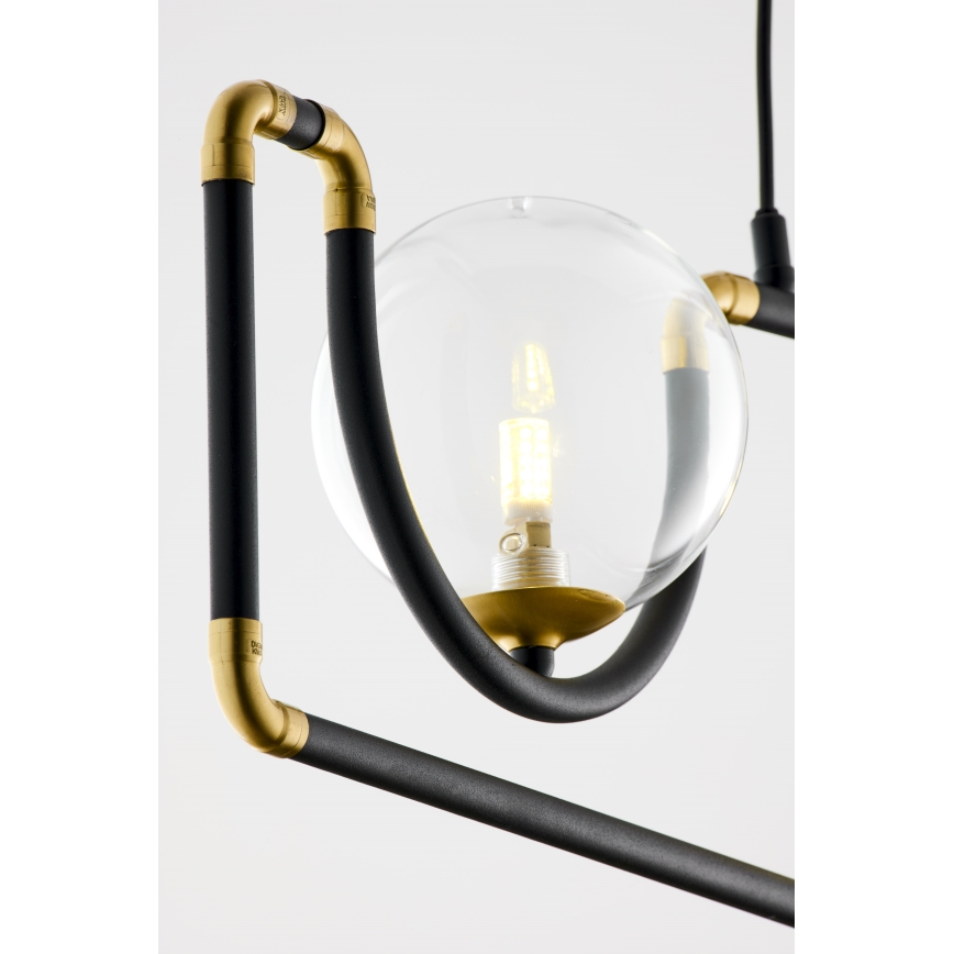 Jupiter 1990 - Пендел HANZA 3xG9/10W/230V черен/златист