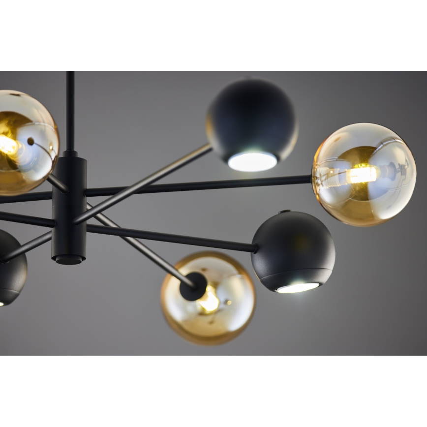 Jupiter 1994 - Висящ полилей MOKA 4xGU10/10W/230V + 4xG9/10W/230V черен/бежов