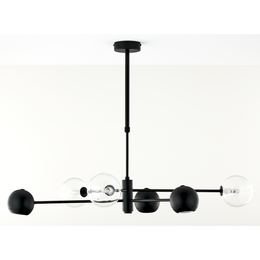 Jupiter 1995 - Висящ полилей MOKA 3xGU10/10W/230V + 3xG9/10W/230V черен/прозрачен
