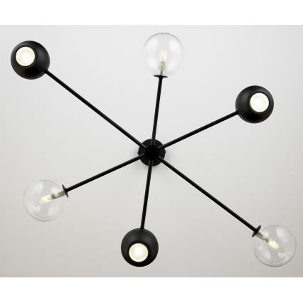 Jupiter 1995 - Висящ полилей MOKA 3xGU10/10W/230V + 3xG9/10W/230V черен/прозрачен