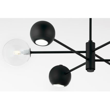 Jupiter 1995 - Висящ полилей MOKA 3xGU10/10W/230V + 3xG9/10W/230V черен/прозрачен