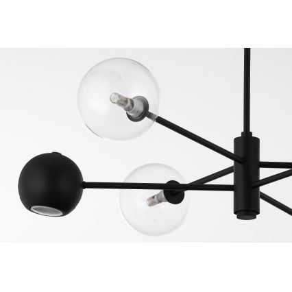 Jupiter 1995 - Висящ полилей MOKA 3xGU10/10W/230V + 3xG9/10W/230V черен/прозрачен