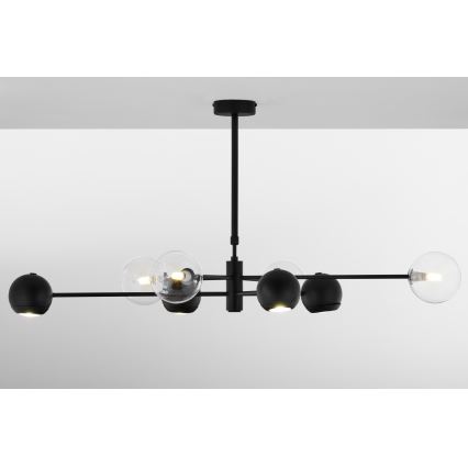 Jupiter 1996 - Висящ полилей MOKA 4xGU10/10W/230V + 4xG9/10W/230V черен/прозрачен