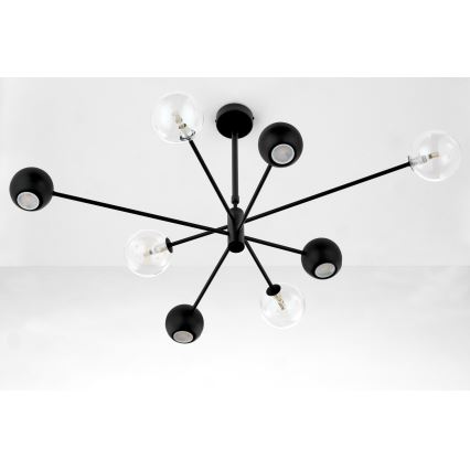 Jupiter 1996 - Висящ полилей MOKA 4xGU10/10W/230V + 4xG9/10W/230V черен/прозрачен