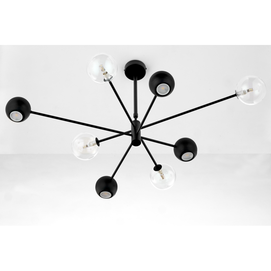 Jupiter 1996 - Висящ полилей MOKA 4xGU10/10W/230V + 4xG9/10W/230V черен/прозрачен