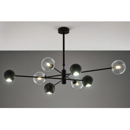 Jupiter 1996 - Висящ полилей MOKA 4xGU10/10W/230V + 4xG9/10W/230V черен/прозрачен