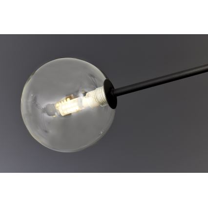 Jupiter 1996 - Висящ полилей MOKA 4xGU10/10W/230V + 4xG9/10W/230V черен/прозрачен