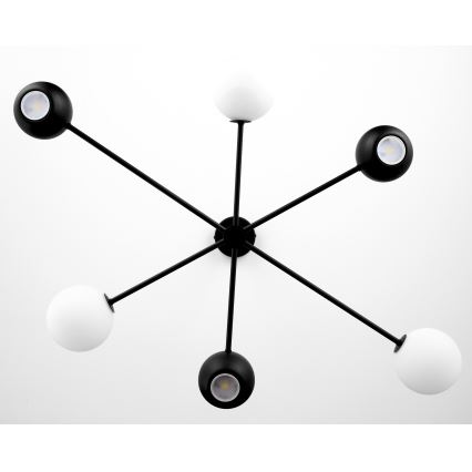 Jupiter 1997 - Висящ полилей MOKA 3xGU10/10W/230V + 3xG9/10W/230V черен/бял