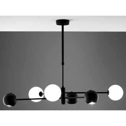 Jupiter 1997 - Висящ полилей MOKA 3xGU10/10W/230V + 3xG9/10W/230V черен/бял