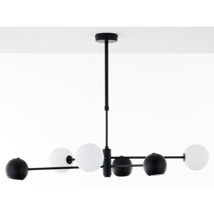 Jupiter 1997 - Висящ полилей MOKA 3xGU10/10W/230V + 3xG9/10W/230V черен/бял