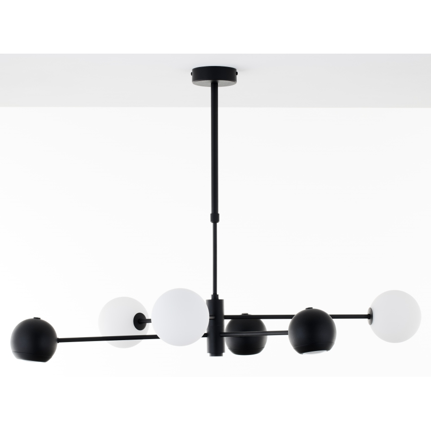 Jupiter 1997 - Висящ полилей MOKA 3xGU10/10W/230V + 3xG9/10W/230V черен/бял