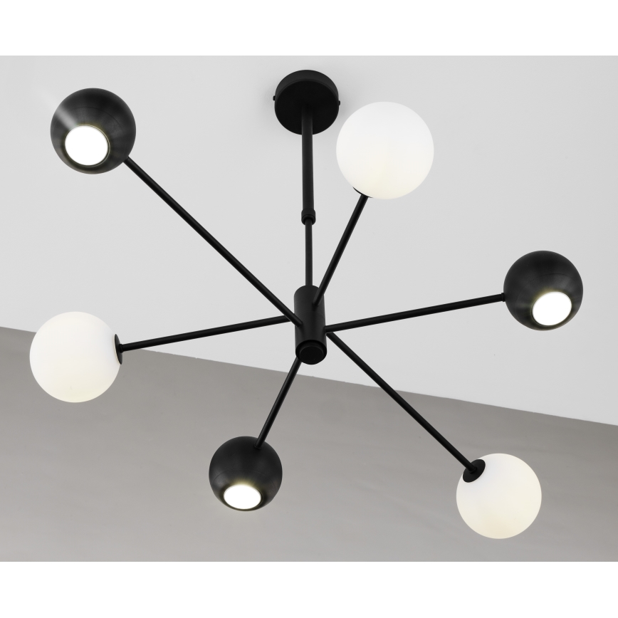 Jupiter 1997 - Висящ полилей MOKA 3xGU10/10W/230V + 3xG9/10W/230V черен/бял