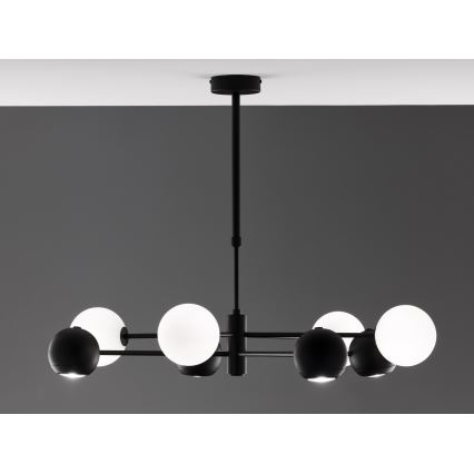 Jupiter 1998 - Висящ полилей MOKA 4xGU10/10W/230V + 4xG9/10W/230V черен/бял