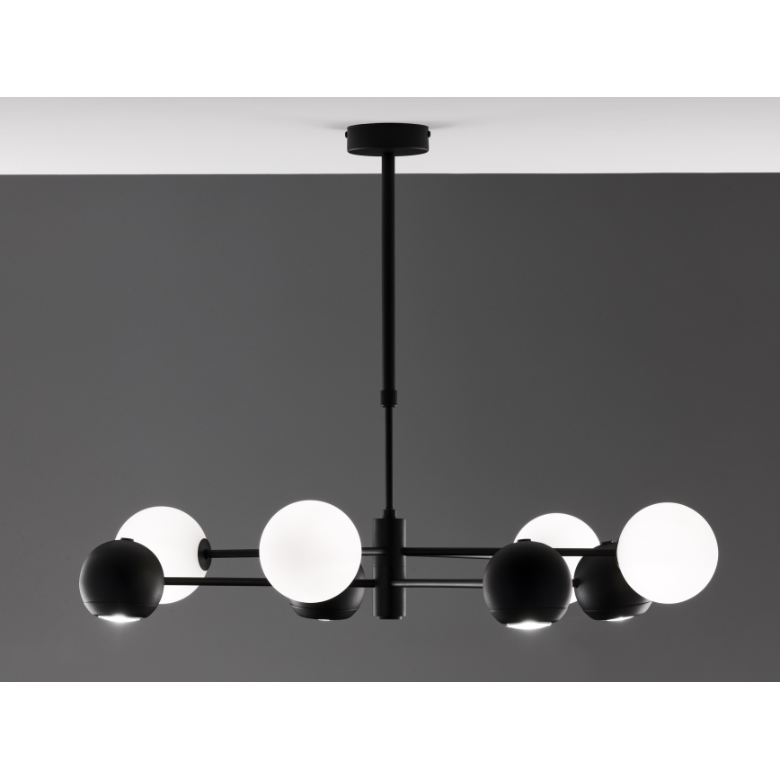 Jupiter 1998 - Висящ полилей MOKA 4xGU10/10W/230V + 4xG9/10W/230V черен/бял