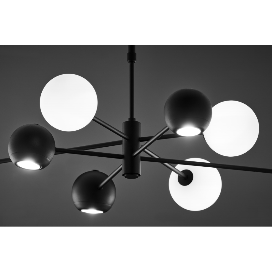 Jupiter 1998 - Висящ полилей MOKA 4xGU10/10W/230V + 4xG9/10W/230V черен/бял