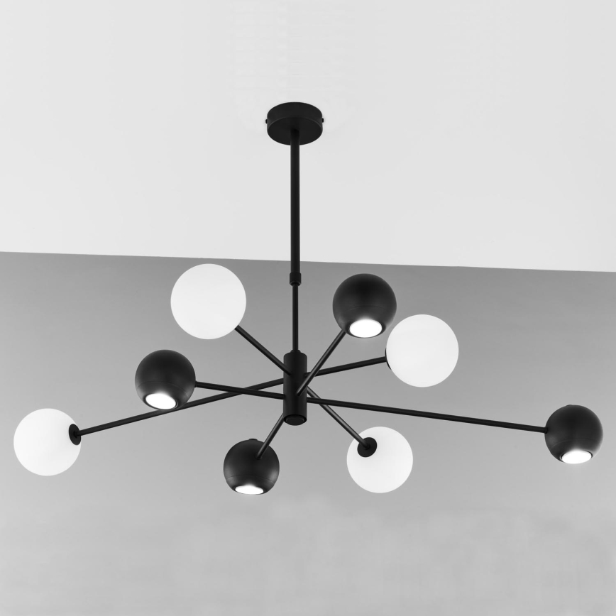 Jupiter 1998 - Висящ полилей MOKA 4xGU10/10W/230V + 4xG9/10W/230V черен/бял