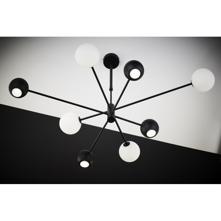 Jupiter 1998 - Висящ полилей MOKA 4xGU10/10W/230V + 4xG9/10W/230V черен/бял