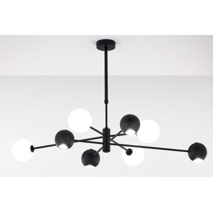 Jupiter 1998 - Висящ полилей MOKA 4xGU10/10W/230V + 4xG9/10W/230V черен/бял