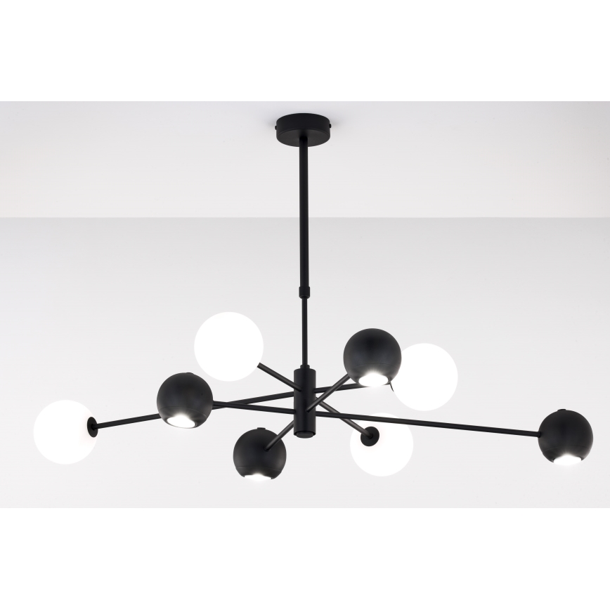 Jupiter 1998 - Висящ полилей MOKA 4xGU10/10W/230V + 4xG9/10W/230V черен/бял