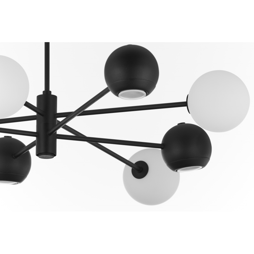 Jupiter 1998 - Висящ полилей MOKA 4xGU10/10W/230V + 4xG9/10W/230V черен/бял