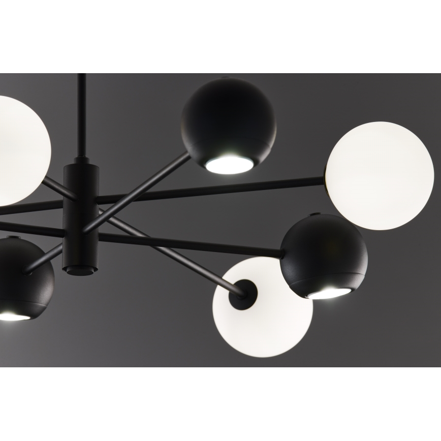 Jupiter 1998 - Висящ полилей MOKA 4xGU10/10W/230V + 4xG9/10W/230V черен/бял