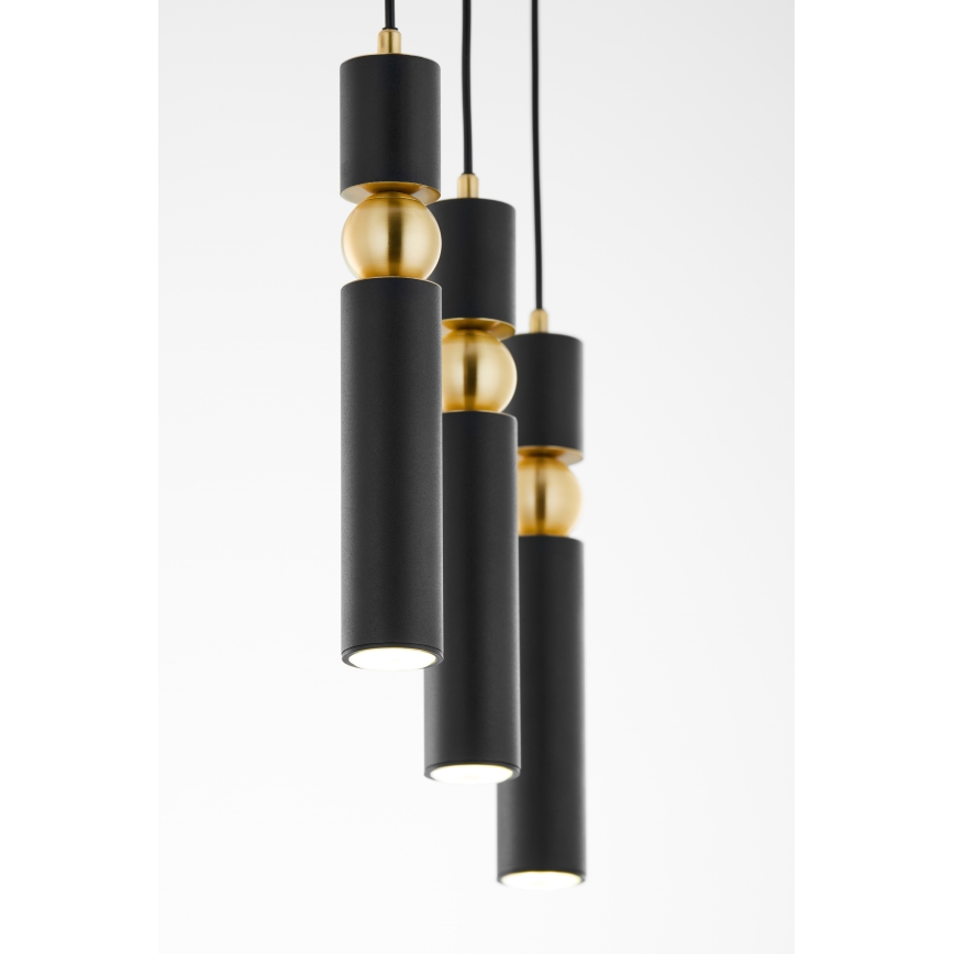 Jupiter 2004 - Пендел ALAS 3xGU10/10W/230V черен/златист