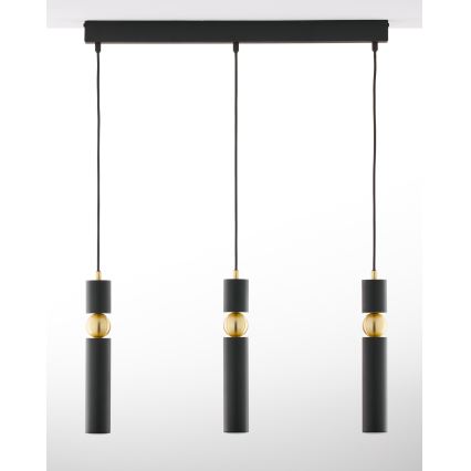 Jupiter 2004 - Пендел ALAS 3xGU10/10W/230V черен/златист
