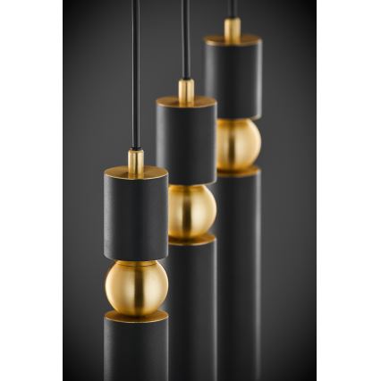 Jupiter 2004 - Пендел ALAS 3xGU10/10W/230V черен/златист