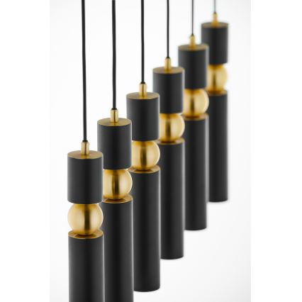 Jupiter 2005 - Пендел ALAS 6xGU10/10W/230V черен/златист