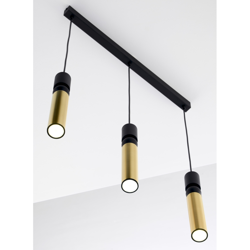 Jupiter 2007 - Пендел ALAS 3xGU10/10W/230V златист/черен