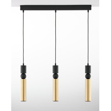 Jupiter 2007 - Пендел ALAS 3xGU10/10W/230V златист/черен