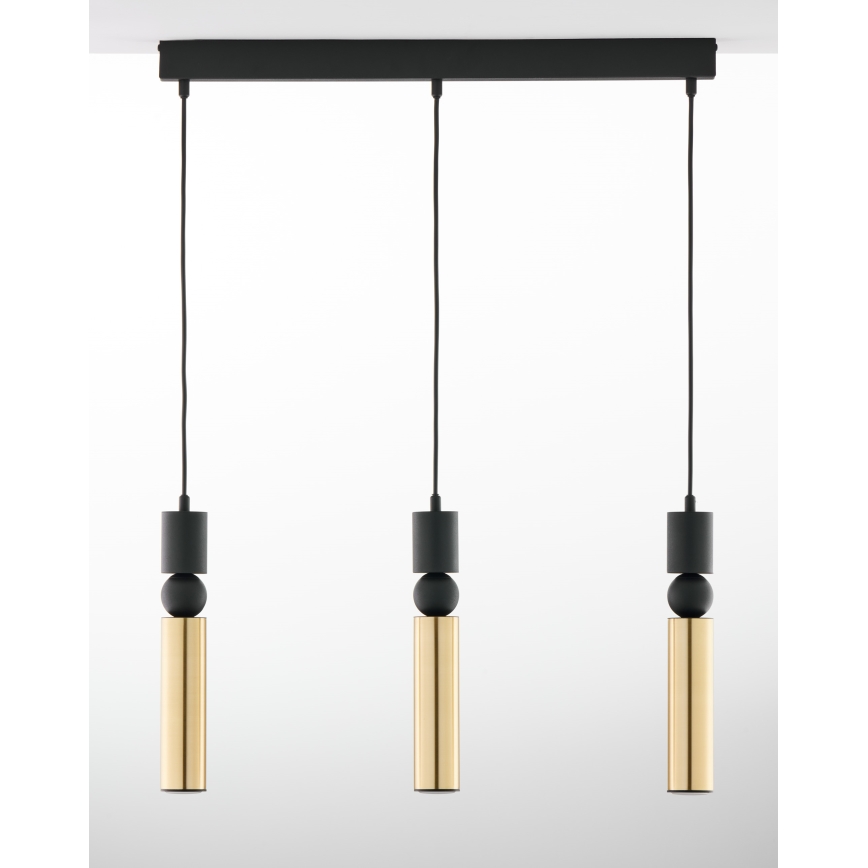 Jupiter 2007 - Пендел ALAS 3xGU10/10W/230V златист/черен