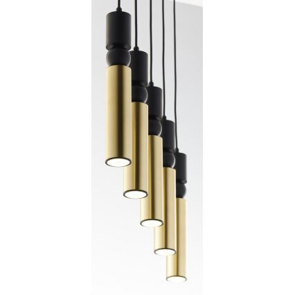 Jupiter 2012 - Пендел ALAS 5xGU10/10W/230V черен/златист