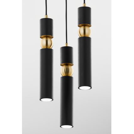 Jupiter 2013 - Пендел ALAS 3xGU10/10W/230V черен/златист