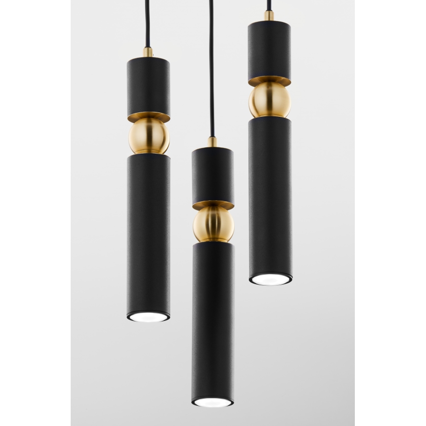 Jupiter 2013 - Пендел ALAS 3xGU10/10W/230V черен/златист