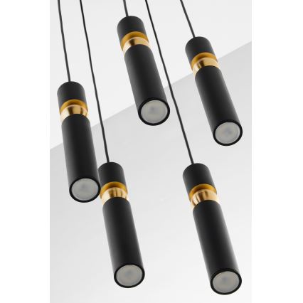 Jupiter 2014 - Пендел ALAS 5xGU10/10W/230V черен/златист