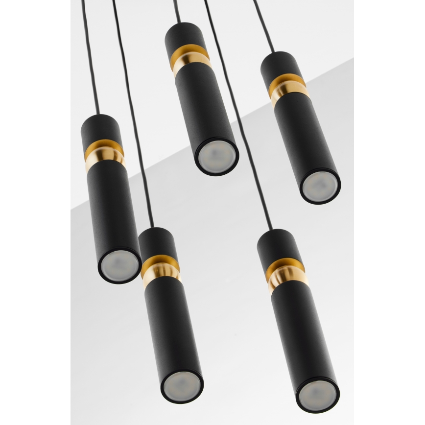 Jupiter 2014 - Пендел ALAS 5xGU10/10W/230V черен/златист