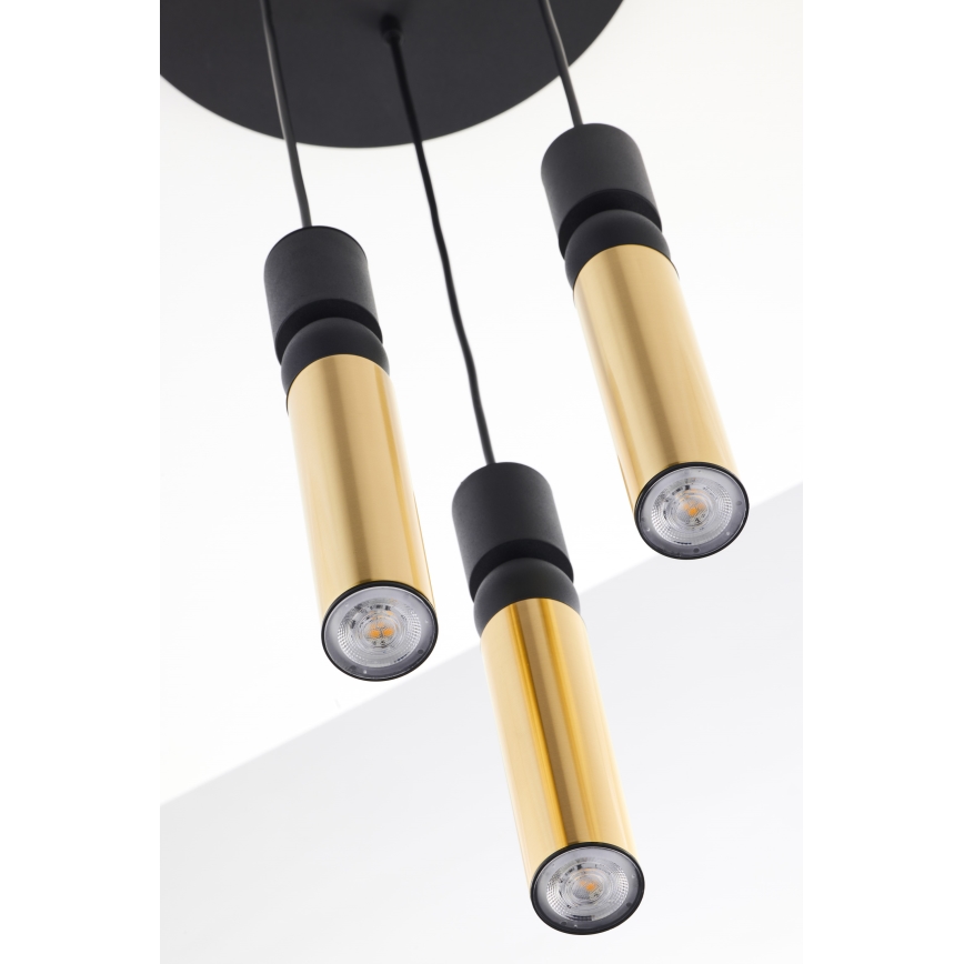 Jupiter 2016 - Пендел ALAS 3xGU10/10W/230V златист/черен