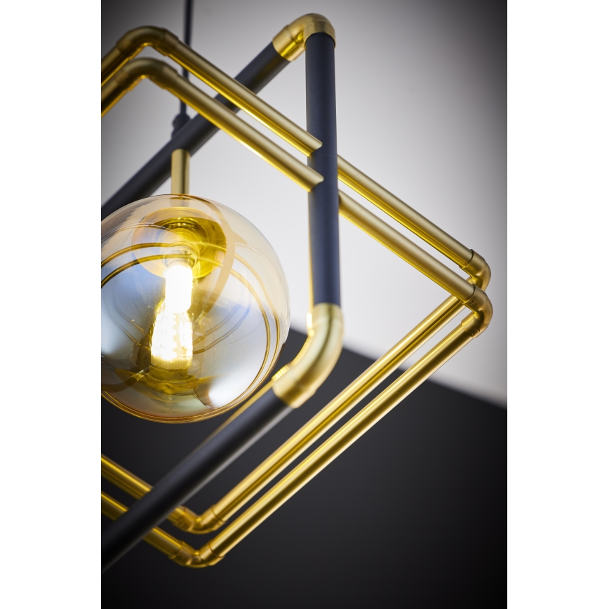 Jupiter 2025 - Пендел FIORI 1xG9/10W/230V черен/златист/бежов