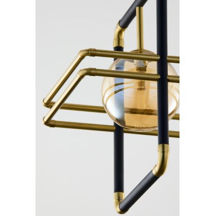 Jupiter 2025 - Пендел FIORI 1xG9/10W/230V черен/златист/бежов