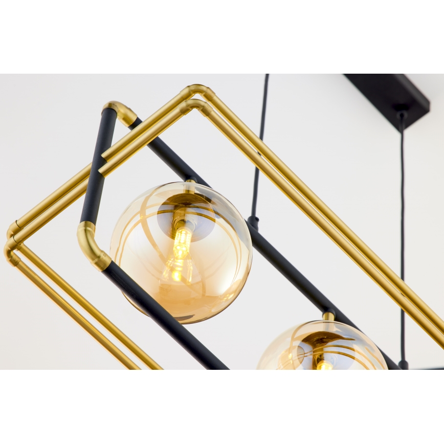 Jupiter 2027 - Пендел FIORI 3xG9/10W/230V черен/златист/бежов