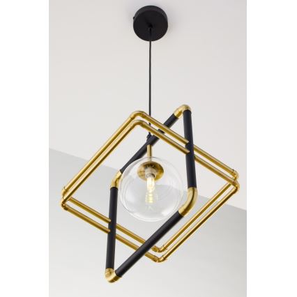 Jupiter 2028 - Пендел FIORI 1xG9/10W/230V черен/златист/прозрачен