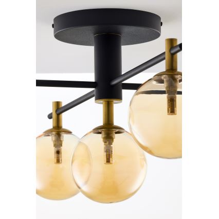 Jupiter 2032 - Полилей за повърхностен монтаж FIGARO 5xG9/10W/230V черен/златист/бежов